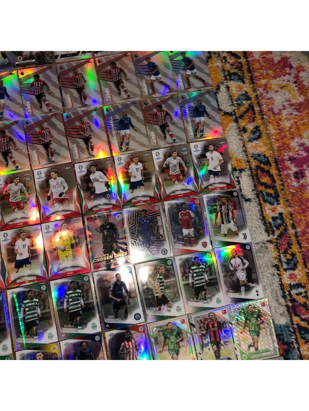 TOPPS CHROME PANINI OPTIC PRIZM SOCCER REFRACTOR XFRACTOR 100 CARD LOT 2024-25